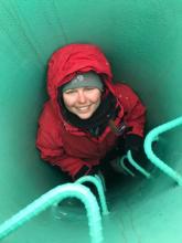 Heather Liwanag in Observation Tube in Antarctica