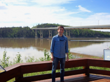 Crossing the Yukon River.