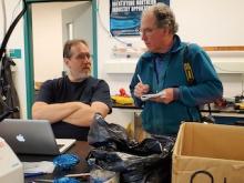 University of Maryland Research Associate Professor, Dr. Fred Huemmrich & Children's Author, Mark Wilson hold an interview in regards to the spectral scan of a snowy owl.