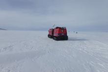 The Hagglund out on sea ice