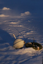 A buoy on the ice