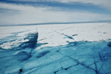 Image courtesy of Dr. Sarah Das, Woods Hole Oceanographic Gallery, Greenland 2010 Lakes