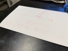 A piece of paper with red markings to explain NDVI.