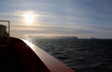 An iceberg off the starboard bow of the R/V Nathaniel B. Palmer icebreaker