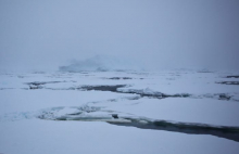 Limited visibility slows the rate of travel of the R/V Nathaniel B. Palmer icebreaker