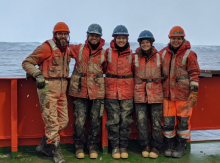 The Night Shift crew on the R/V Nathaniel B. Palmer icebreaker