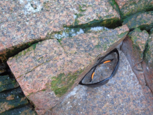 Sunglasses provide a scale for rocks observed on Sif Island