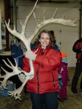 Alex holding reindeer antler