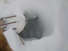 Wind blown snow trench