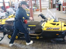 Manually starting the snowmobile