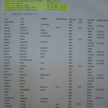 Departure list