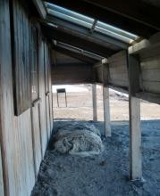 Overhang at Discovery Hut