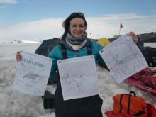 Dr. Michelle holding your flags