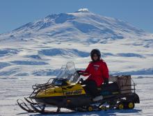 In front of Mt Erebus