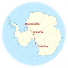 Approximate route of Ousland's expedition