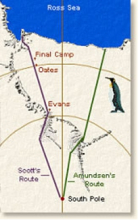 Map of Amundsen and Scott’s expeditions