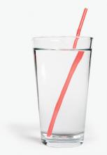 Straw in water