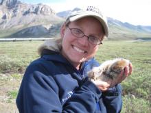 Alicia with Arctic ground squirrel