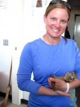 Alicia holds squirrel