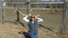 Anne Marie Wotkyns and caribou antlers