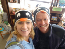 Blake and I in our Penguin Ear Warmers