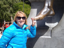 Rubbing the Statue's Toe for Luck