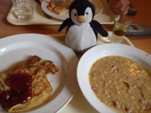 Pascy the Penguin , Pea Soup, Swedish Pancakes, and Swedish Punch