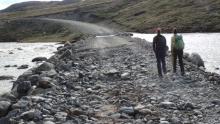 Damaged road surface and bridge