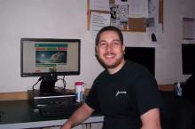 Writing a PolarTREC post at the computer room of building 155 in McMurdo Station