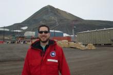 Me with Observation Hill in the background.  We were just starting out our walk.