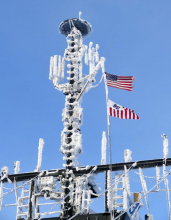 Hoarfrost on USCGC Healy mast