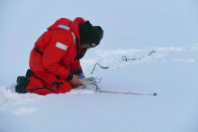 Kyle Dilliplaine measures incoming light