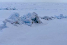 Dirty ice in pressure ridge