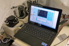 Fluorescence output peaks for zinc in seawater sample 