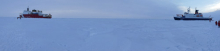 USCGC Healy and RV Polarstern at the North Pole, 7 Sept. 2015