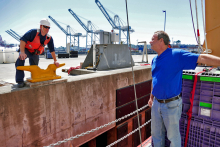 Dr. David Kadko Consulting with Healy Crew Member during Loading 