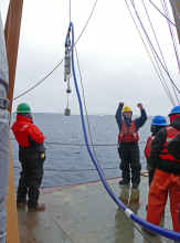 Sampling Pump Being Lowered