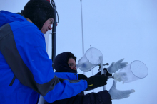 Chris Marsay and Ana Aguilar-Islas Deploying Snow Sampler 