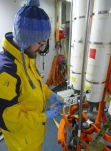 Andrew Barna Collecting Water Samples for Dissolved Oxygen Analysis