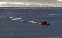 Small Boat Deployment in Pancake Ice