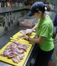 Laura Whitmore Preparing Chicken