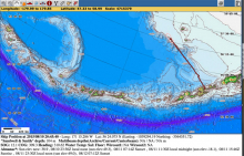 Screen Shot from Map Server of our Departure Track