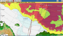 Map Server Screen-shot Showing Us Reaching Marginal Ice Zone