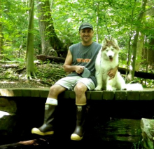 Bruce & Denali on bridge