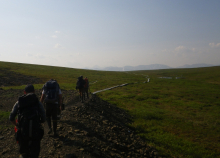 Hiking across the tundra at Imnavait.