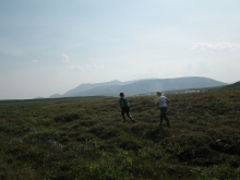 Hiking across the tundra