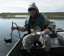 Sampling on Toolik Lake