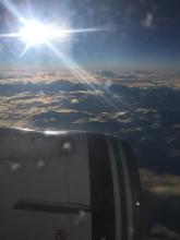 View of an Alaskan mountain range from the plane