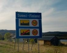 Finland/Norway Border Sign