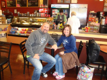 Ms. Rose and Brian enjoying an Iced Tea!